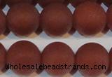 CAG6558 15.5 inches 16mm round matte red agate beads wholesale