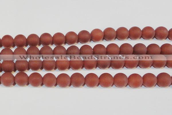 CAG6558 15.5 inches 16mm round matte red agate beads wholesale