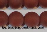 CAG6560 15.5 inches 20mm round matte red agate beads wholesale