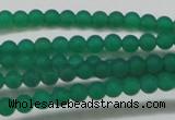 CAG6565 15.5 inches 3mm round matte green agate beads wholesale