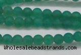 CAG6566 15.5 inches 4mm round matte green agate beads wholesale