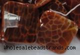 CAG657 15.5 inches 25*25mm faceted rhombic natural fire agate beads