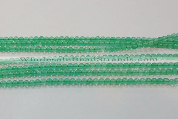 CAG6600 15.5 inches 2mm round green agate gemstone beads