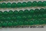 CAG6602 15.5 inches 3mm round green agate gemstone beads