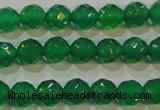 CAG6611 15.5 inches 4mm faceted round green agate gemstone beads