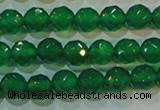 CAG6612 15.5 inches 6mm faceted round green agate gemstone beads