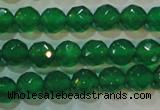 CAG6613 15.5 inches 8mm faceted round green agate gemstone beads