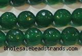 CAG6614 15.5 inches 10mm faceted round green agate gemstone beads