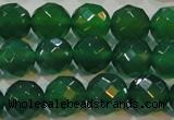 CAG6615 15.5 inches 12mm faceted round green agate gemstone beads