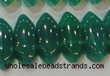 CAG6640 15.5 inches 8*20mm marquise double drilled green agate beads