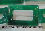 CAG6644 15.5 inches 25*35mm rectangle green agate gemstone beads