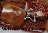 CAG665 15.5 inches 22*30mm faceted rectangle natural fire agate beads