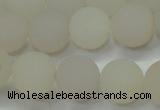 CAG6681 15 inches 10mm round white pilates agate beads