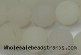 CAG6682 15 inches 12mm round white pilates agate beads