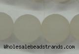 CAG6683 15 inches 14mm round white pilates agate beads