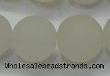 CAG6685 15 inches 18mm round white pilates agate beads