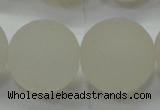 CAG6686 15 inches 18mm round white pilates agate beads