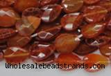 CAG669 15.5 inches 10*14mm faceted flat teardrop natural fire agate beads