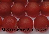 CAG6701 15 inches 10mm round red pilates agate beads