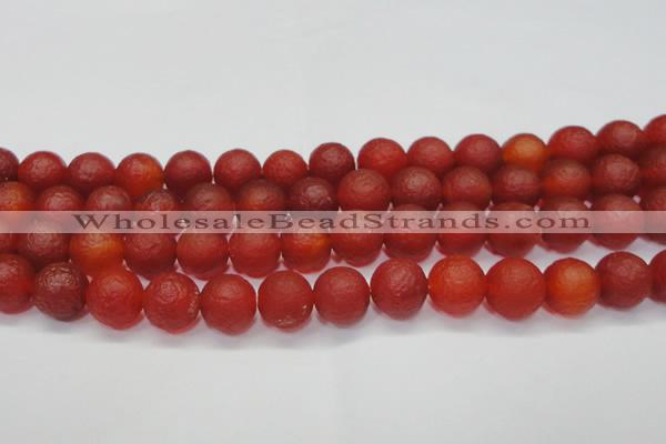 CAG6701 15 inches 10mm round red pilates agate beads