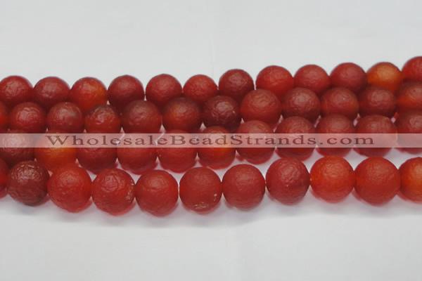 CAG6703 15 inches 14mm round red pilates agate beads