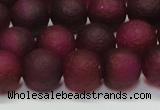 CAG6710 15 inches 8mm round plum pilates agate beads