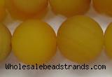 CAG6724 15 inches 16mm round yellow pilates agate beads