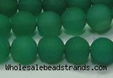 CAG6730 15 inches 8mm round green pilates agate beads