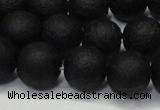 CAG6740 15 inches 8mm round black pilates agate beads