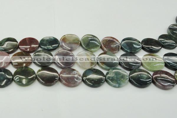 CAG6775 15.5 inches 25mm flat round Indian agate beads wholesale