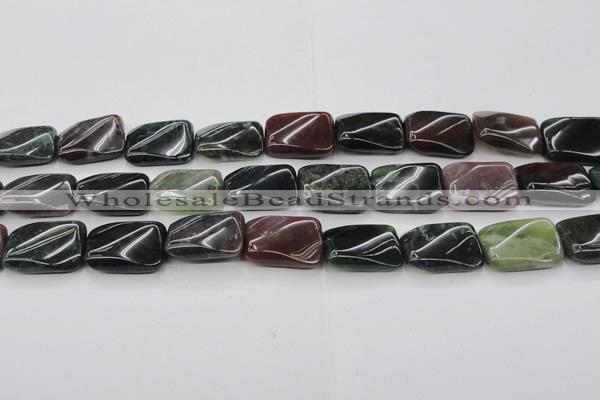 CAG6810 15.5 inches 16*22mm twisted rectangle Indian agate beads