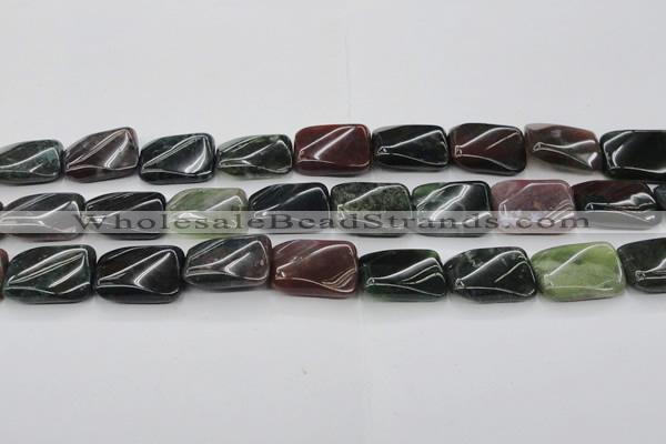 CAG6811 15.5 inches 18*25mm twisted rectangle Indian agate beads