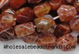 CAG687 15.5 inches 10*14mm nugget natural fire agate beads wholesale