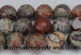 CAG7013 15.5 inches 10mm faceted round ocean agate gemstone beads