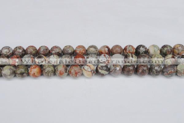 CAG7014 15.5 inches 12mm faceted round ocean agate gemstone beads