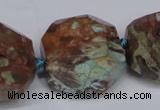 CAG7065 15.5 inches 16*25mm faceted nuggets ocean agate beads