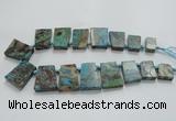 CAG7070 Top drilled 15*20mm - 25*30mm trapezoid ocean agate beads