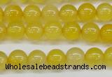 CAG7109 15.5 inches 8mm round yellow agate gemstone beads