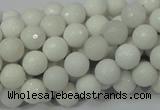 CAG711 15.5 inches 8mm faceted round white agate gemstone beads