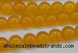 CAG7110 15.5 inches 8mm round yellow agate gemstone beads