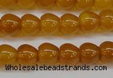 CAG7114 15.5 inches 9*10mm apple-shaped yellow agate gemstone beads