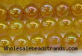 CAG7122 15.5 inches 8mm round AB-color yellow agate gemstone beads