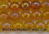 CAG7124 15.5 inches 12mm round AB-color yellow agate gemstone beads