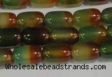 CAG7175 15.5 inches 8*12mm drum rainbow agate gemstone beads