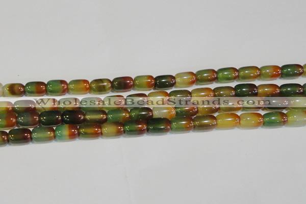 CAG7176 15.5 inches 10*14mm drum rainbow agate gemstone beads