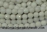 CAG7185 15.5 inches 3mm faceted round white agate gemstone beads