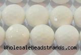 CAG7186 15.5 inches 16mm faceted round white agate gemstone beads