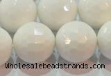 CAG7187 15.5 inches 18mm faceted round white agate gemstone beads