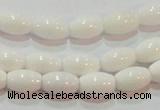 CAG7200 15.5 inches 5*8mm rice white agate gemstone beads