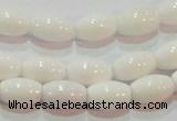 CAG7201 15.5 inches 6*9mm rice white agate gemstone beads